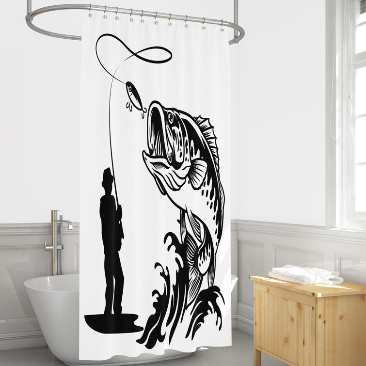 Bless international Bass Fish And Fisherman Shower Curtain Wayfair Canada